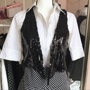 Worn 1x Guess Black Sequined Vest